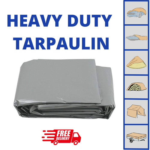 Silver heavy duty tarpaulin - silver,