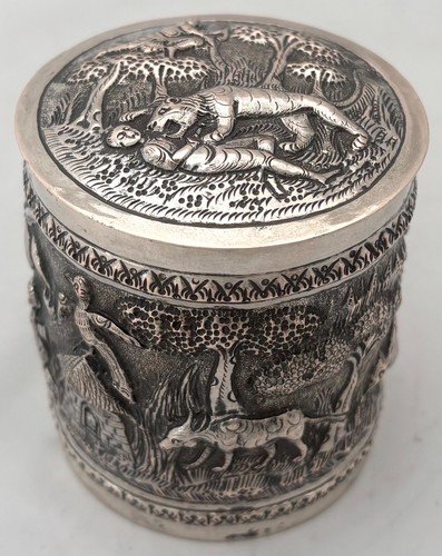 Indian silver cylindrical - indian,