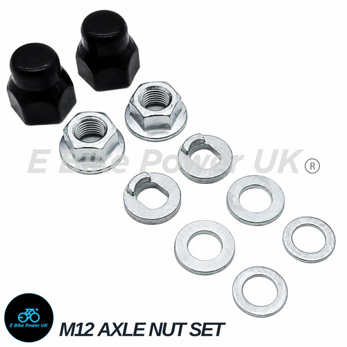 M12 axle nut set silver - nut, bike