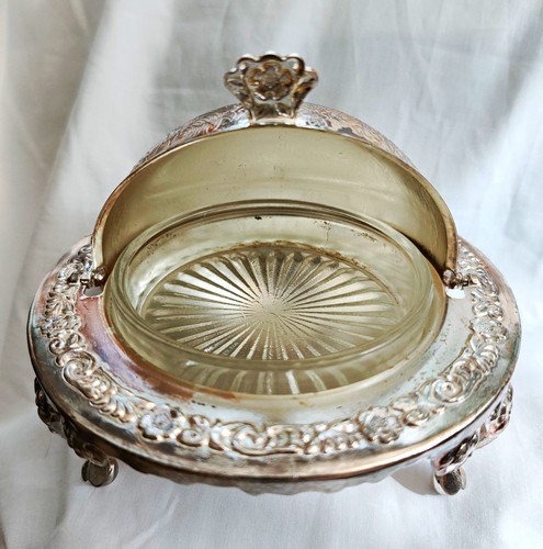Vintage engraved footed - vintage,,