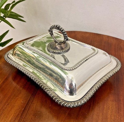 Silver plated lidded tureen - silver-plated,