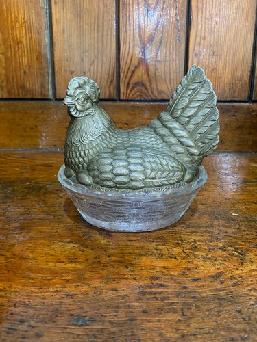 Vintage silver plated hen - plated, on