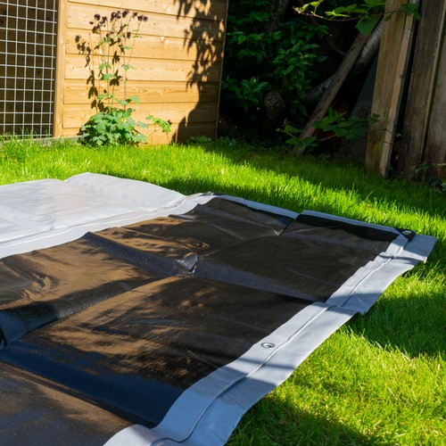 Silver black tarpaulin 260gsm - black,